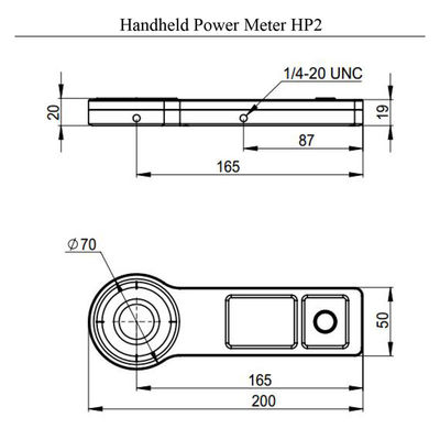 Handlaser-Leistungsmessgerät, Wellenlängenbereich 0,19–25 µm/10 mW–2 W, 0,5–50 W